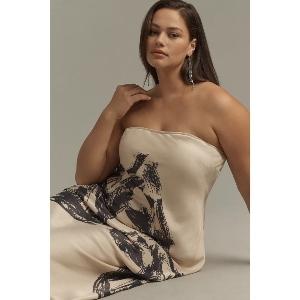 Anthropologie Conditions Apply Chloe Maxi Slip Dress Horse Satin Size 3x - Picture 2 of 9